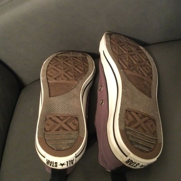 CONVERSE Sneakers Chuck Taylor Purple Plaid Trim Women's Size 8.5 Men's Size 6.5 - Picture 5 of 6